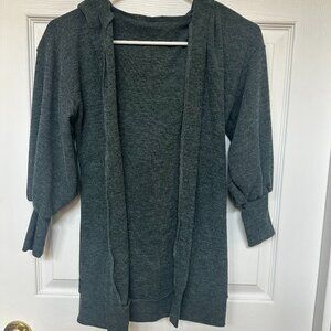 Joyfolie green teal hooded knit cardigan